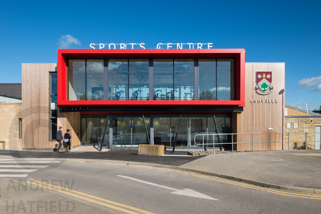 south elevation, new sports center, ashville school, harrogate - architectural photography