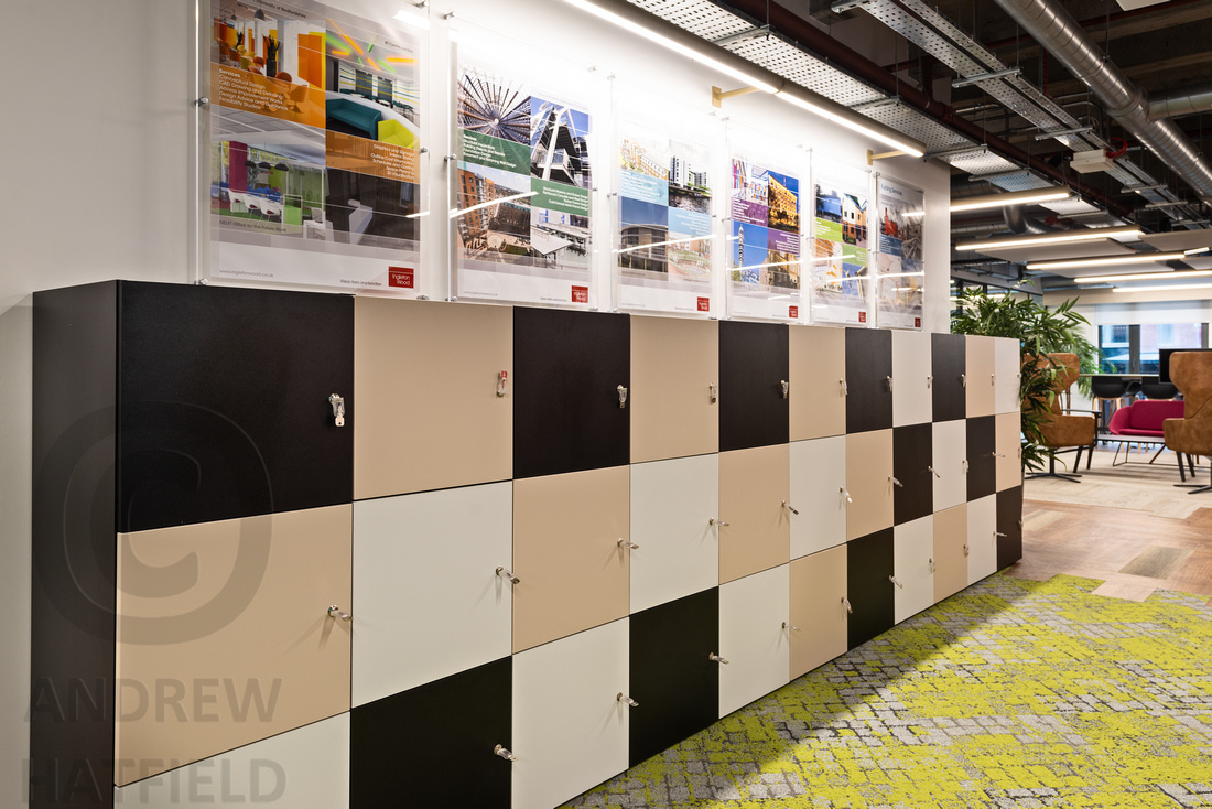 staff lockers, alie st. London - interior photography